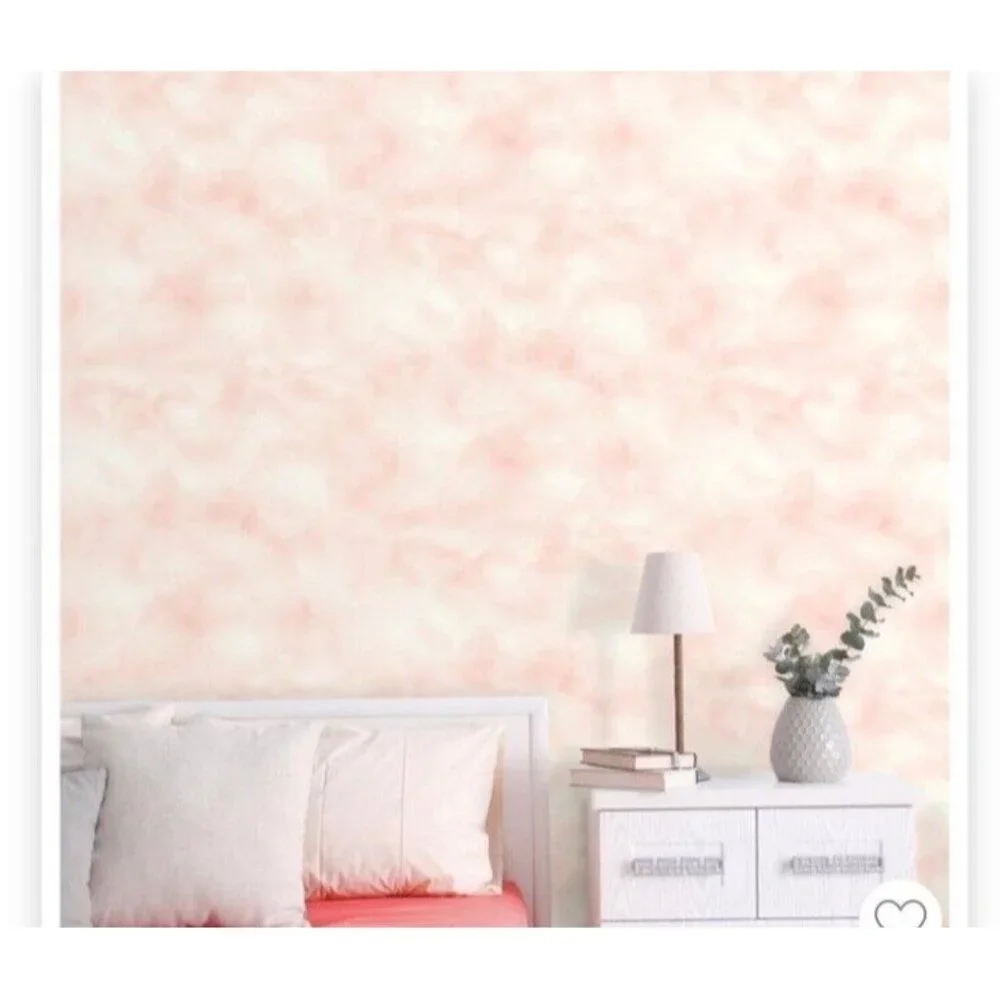 RoomMates Peel Stick Wallpaper Pink‎ Cloud Soft Whimsical Baby Girl Accent Wall